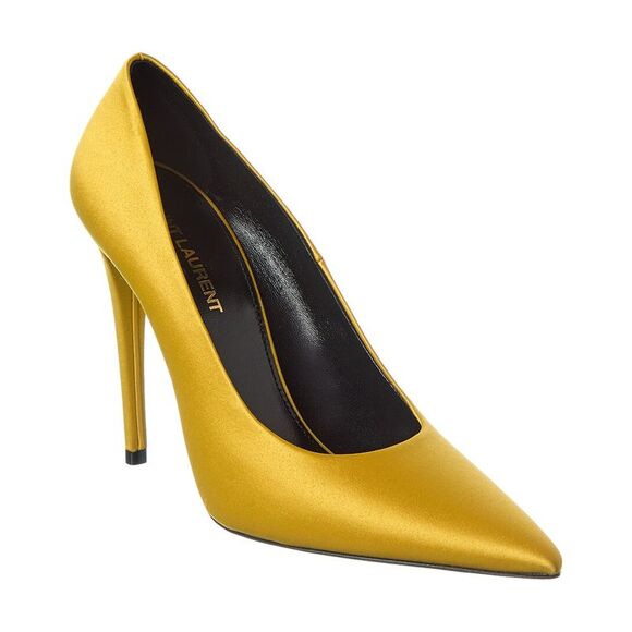 Saint Laurent Monceau 110 Satin Pump, Yellow - Picture 1 of 5